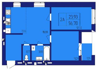 2-комнатная 56.7 м² в ЖК Варшавський от застройщика, г. Нетешин