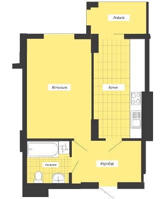 1-кімнатна 42.37 м² в ЖК Crystal River від 10 300 грн/м², Івано-Франківськ