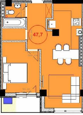 1-комнатная 47.7 м² в ЖК Park Residence от 16 850 грн/м², Ивано-Франковск