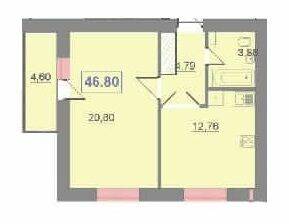 1-кімнатна 46.8 м² в ЖК Квартал Патріот від 11 400 грн/м², Івано-Франківськ