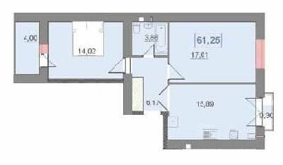2-кімнатна 61.25 м² в ЖК Квартал Патріот від 11 400 грн/м², Івано-Франківськ