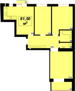 3-комнатная 81.5 м² в ЖК Левада Затишна от 11 550 грн/м², Ивано-Франковск