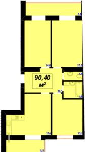 3-комнатная 90.4 м² в ЖК Левада Затишна от 11 500 грн/м², Ивано-Франковск