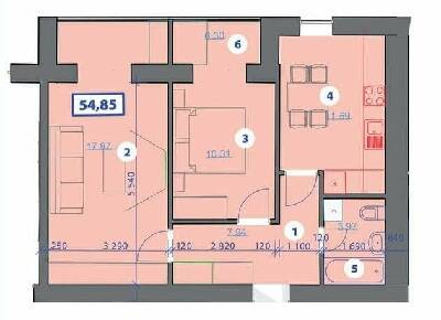 2-комнатная 54.85 м² в ЖК Квартал Галицкий от 13 200 грн/м², Ивано-Франковск