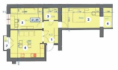 2-комнатная 61.09 м² в ЖК Квартал Галицкий от 13 200 грн/м², Ивано-Франковск