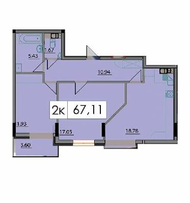 2-комнатная 67.11 м² в ЖК Липская Башня от 13 500 грн/м², Ивано-Франковск