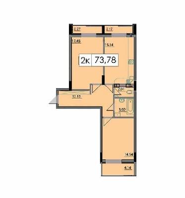 2-комнатная 73.78 м² в ЖК Липская Башня от 14 000 грн/м², Ивано-Франковск