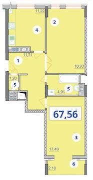 2-кімнатна 67.56 м² в ЖК Квартал Галичанка від 18 950 грн/м², Івано-Франківськ