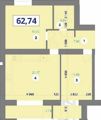 2-комнатная 62.74 м² в ЖК Галицкий 2 от 13 500 грн/м², Ивано-Франковск