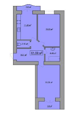 2-комнатная 61.59 м² в ЖК им. Яна от 18 900 грн/м², Ивано-Франковск