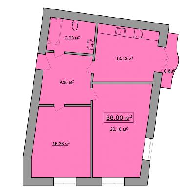 2-комнатная 66.6 м² в ЖК им. Яна от 18 900 грн/м², Ивано-Франковск