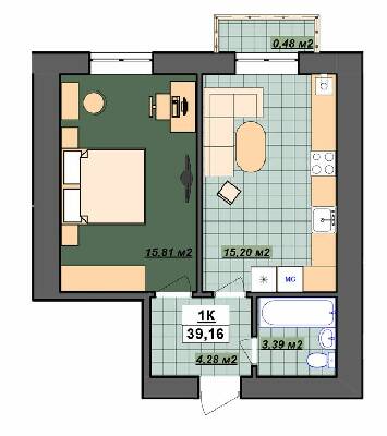 1-кімнатна 39.16 м² в ЖК Гетьманський від 14 200 грн/м², Івано-Франківськ