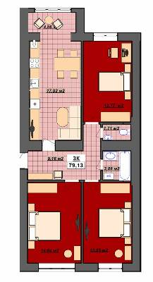 3-кімнатна 79.13 м² в ЖК Гетьманський від 14 200 грн/м², Івано-Франківськ