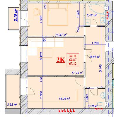 2-кімнатна 67.12 м² в ЖК на вул. Незалежності, 146А від 13 200 грн/м², Івано-Франківськ