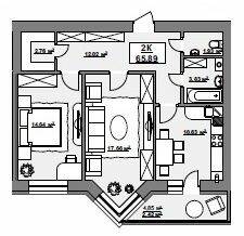 2-комнатная 65.68 м² в ЖК на ул. Горбачевского от 9 400 грн/м², Ивано-Франковск