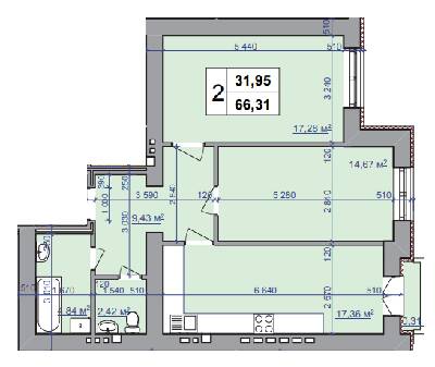 2-кімнатна 66.31 м² в ЖК на вул. Шевченко, 52 від 24 800 грн/м², Івано-Франківськ