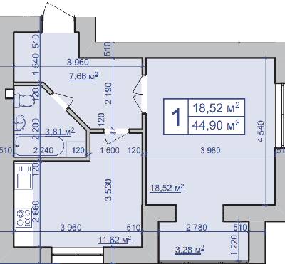 1-кімнатна 44.9 м² в ЖК Парковий маєток від 9 800 грн/м², Івано-Франківськ