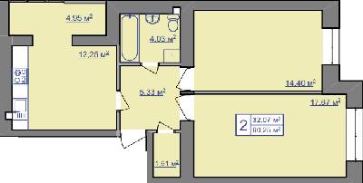 2-кімнатна 60.25 м² в ЖК Парковий маєток від 9 700 грн/м², Івано-Франківськ