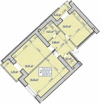 2-комнатная 63.83 м² в ЖК на ул. Пасечная, 52 от 9 650 грн/м², Ивано-Франковск