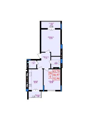 2-комнатная 63.79 м² в ЖК Цитадель-3 от 14 000 грн/м², Ивано-Франковск
