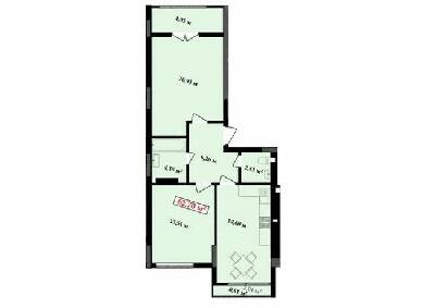 2-кімнатна 62.7 м² в ЖК Імперія від 15 000 грн/м², Івано-Франківськ