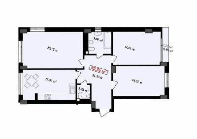 3-кімнатна 82.56 м² в ЖК Імперія від 14 000 грн/м², Івано-Франківськ