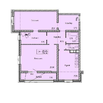 2-кімнатна 114.54 м² в Комплекс апартаментов Олімпійський від 33 700 грн/м², Одеса