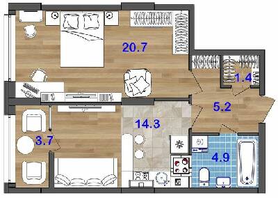 1-кімнатна 50.2 м² в ЖК SunCity від 21 500 грн/м², Одеса