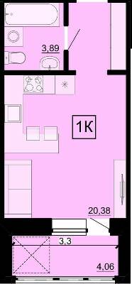 1-кімнатна 29.33 м² в ЖК Акварель-4 від 22 050 грн/м², Одеса