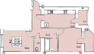 2-кімнатна 65.07 м² в ЖК на Єфимова від 14 500 грн/м², Одеса