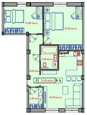 2-кімнатна 73.1 м² в ЖК Малий Марсель 2 від 20 800 грн/м², с-ще Ліски