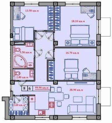 3-кімнатна 99.9 м² в ЖК Малий Марсель 2 від 16 950 грн/м², с-ще Ліски