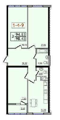 3-кімнатна 98.43 м² в ЖК Сорок сьома перлина від 18 450 грн/м², с. Крижанівка