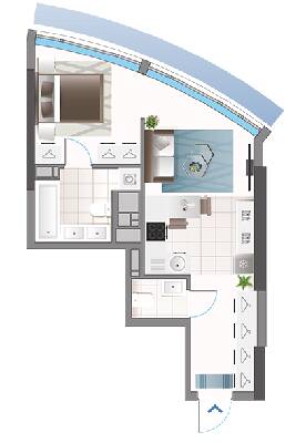 1-комнатная 38.92 м² в ЖК Oasis от 24 200 грн/м², Киев