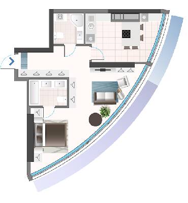 1-комнатная 48.34 м² в ЖК Oasis от 44 000 грн/м², Киев