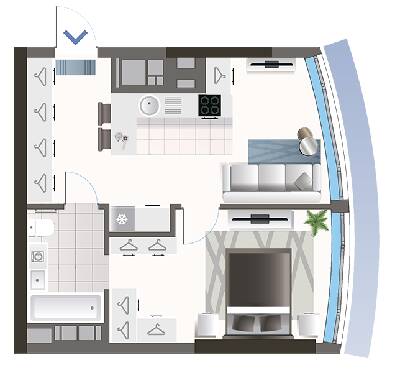1-комнатная 48.16 м² в ЖК Oasis от 44 000 грн/м², Киев