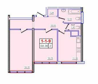 2-кімнатна 58.36 м² в ЖК П'ятдесят третя перлина від 21 100 грн/м², Одеса