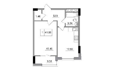 1-кімнатна 41.65 м² в ЖМ ARTVILLE від 21 300 грн/м², смт Авангард