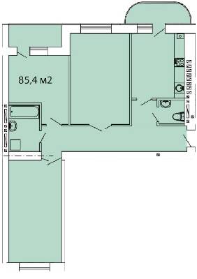 3-кімнатна 85.4 м² в ЖК Теплий дім від 13 200 грн/м², с. Крижанівка
