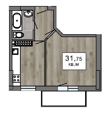 1-кімнатна 31.75 м² в ЖК Клубний 7 від 25 550 грн/м², Одеса