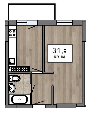 1-кімнатна 31.9 м² в ЖК Клубний 7 від 25 550 грн/м², Одеса