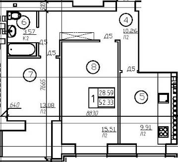2-кімнатна 52.33 м² в ЖК Затишний від 18 150 грн/м², Одеса