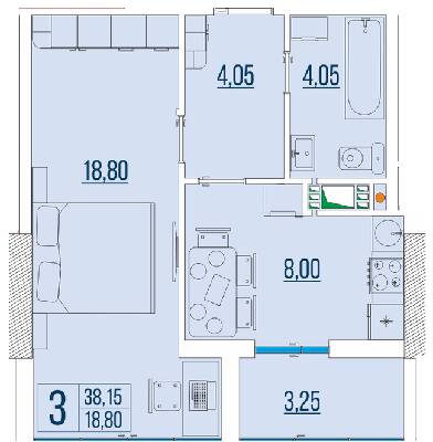 1-кімнатна 38.15 м² в ЖК Бульвар Акацій від 20 850 грн/м², Одеса