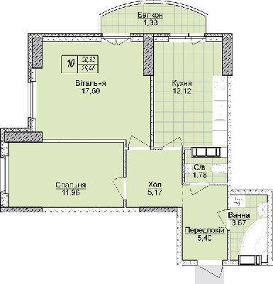 2-кімнатна 58.93 м² в ЖК Башни Фонтана від 21 200 грн/м², Одеса