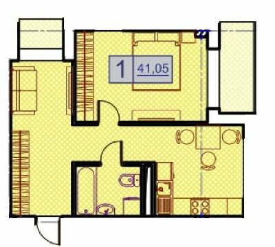 1-кімнатна 41.05 м² в ЖК Простір на Гераневій від 30 250 грн/м², Одеса