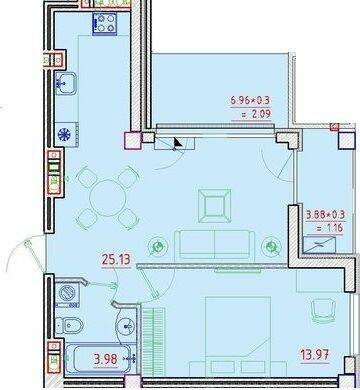 1-кімнатна 47.2 м² в ЖК Простір на Нєдєліна від 26 400 грн/м², Одеса