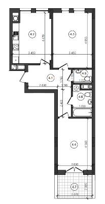 2-комнатная 63.5 м² в ЖК Фруктовая аллея от 19 650 грн/м², Львов
