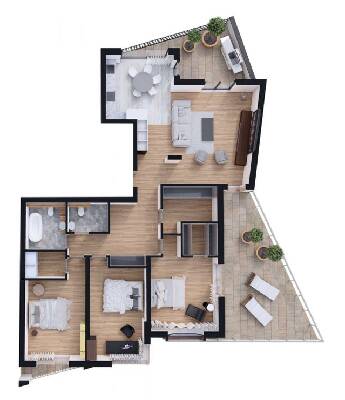3-кімнатна 145.51 м² в КБ Мій на Куликівській від 47 200 грн/м², Львів