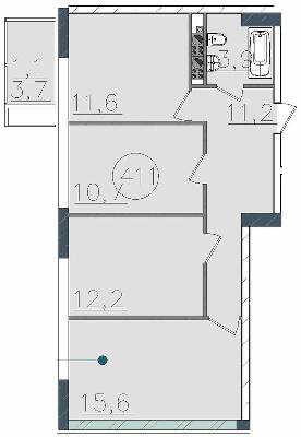 3-кімнатна 66.3 м² в ЖК Пространство на Тульской від 23 700 грн/м², Одеса