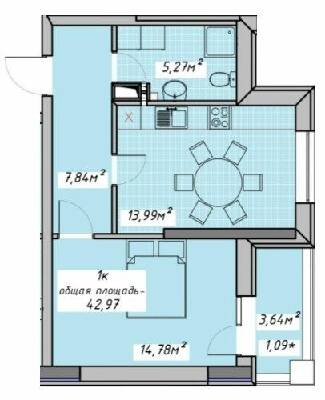 1-кімнатна 42.97 м² в ЖК Otrada Sky від забудовника, Одеса